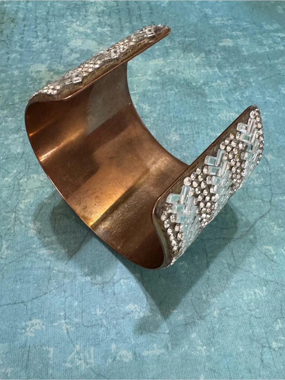 VINTAGE 90s RHINESTONES STATEMENT CUFF BRACELET